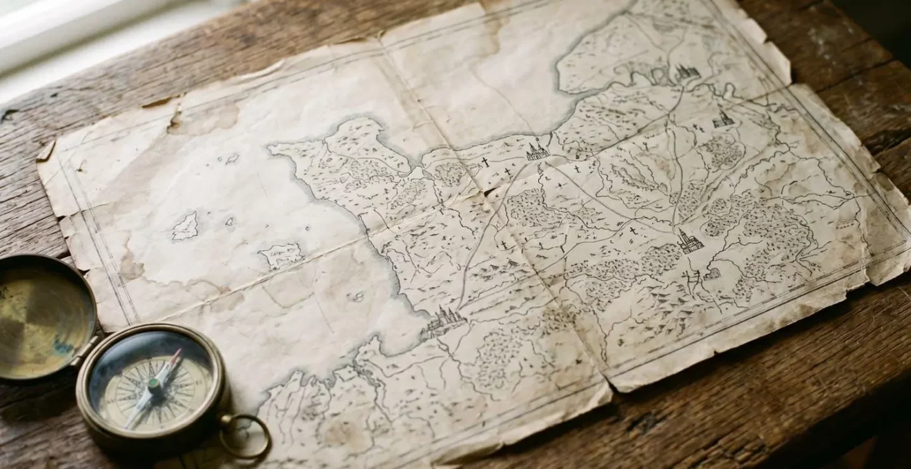 Carte d'itinéraire touristique à travers les abbayes de Normandie