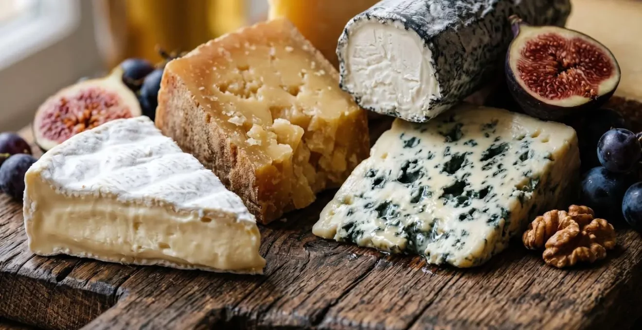 Plateau de fromages français artisanaux disposés selon la tradition gastronomique